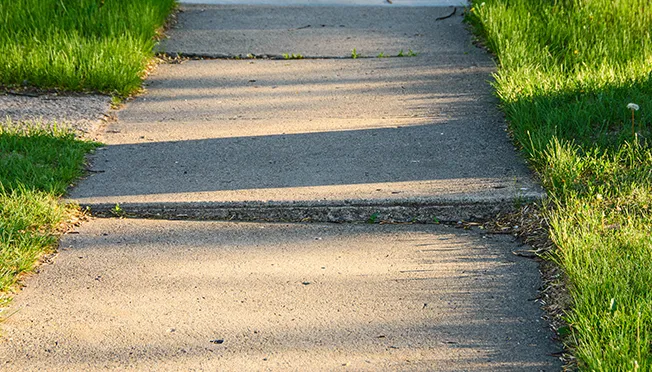 Uneven sidewalk