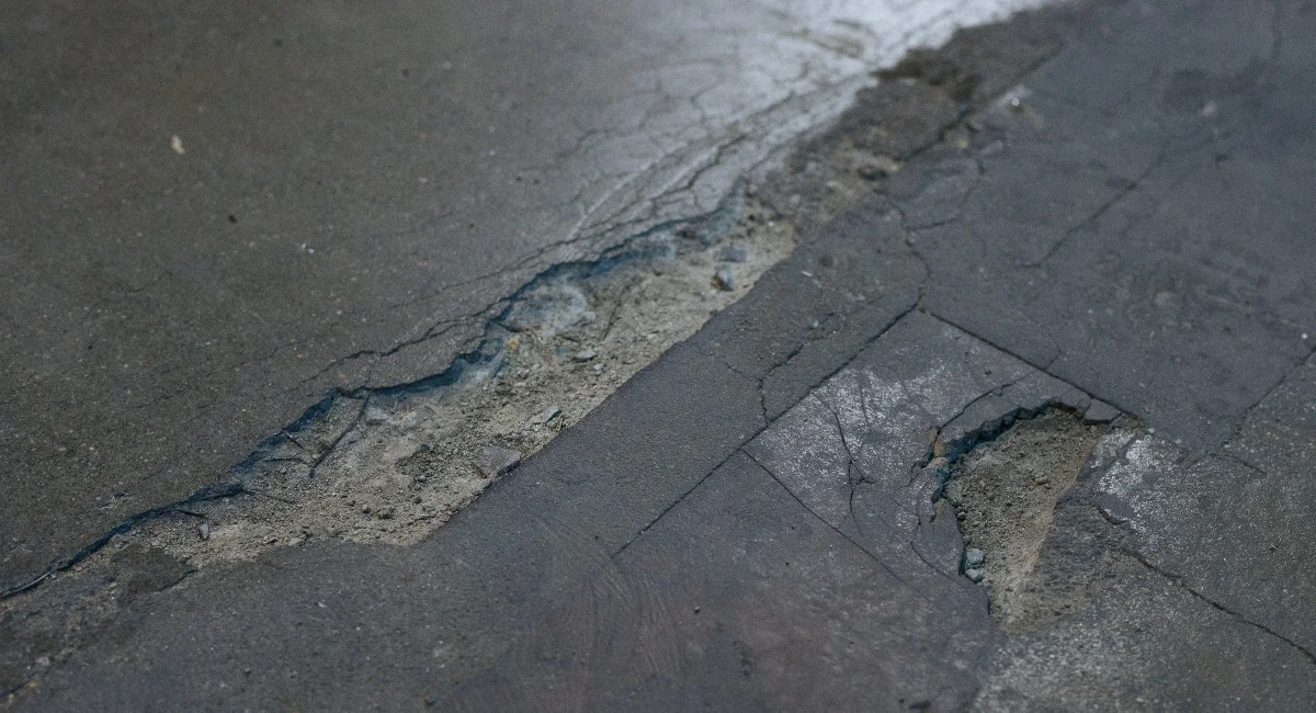 Cracked warehouse floor